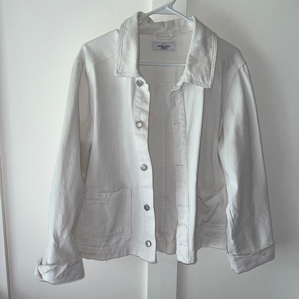 CJLA white denim jacket